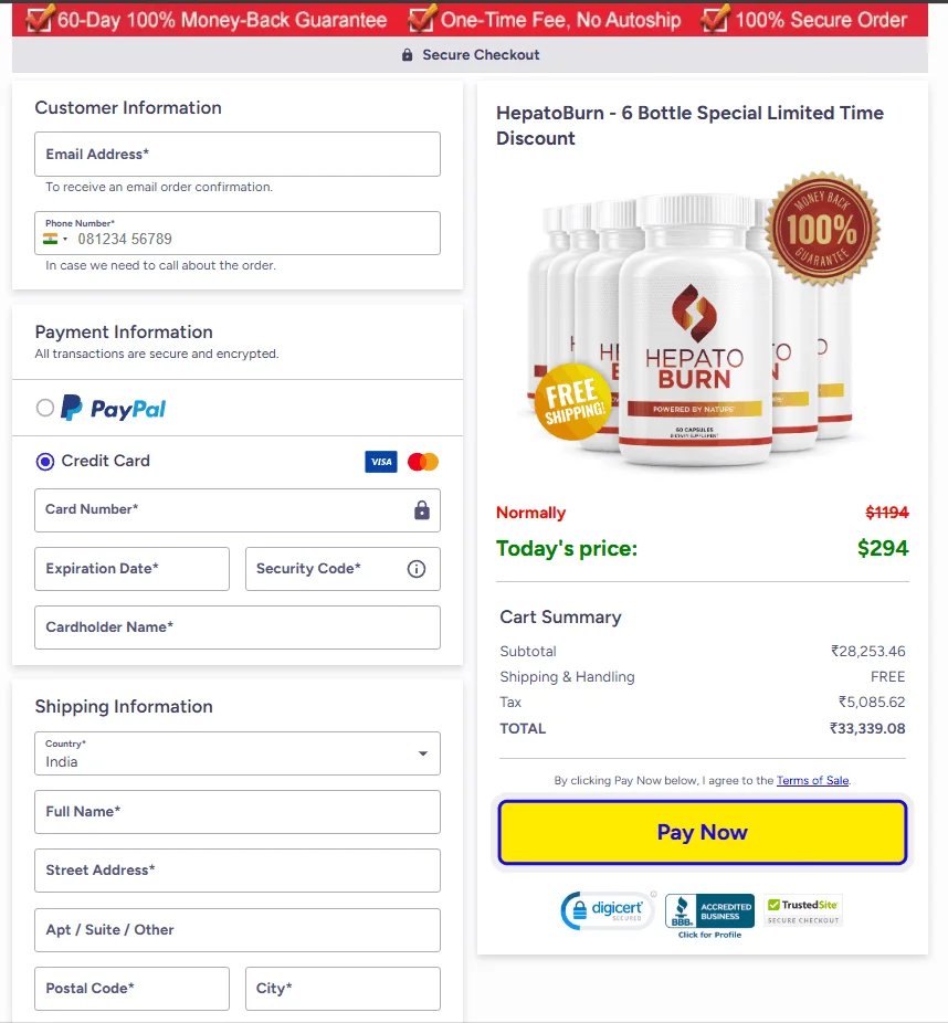 HepatoBurn  order page 